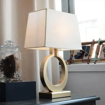 Высококачественная современная роскошная настольная лампа Villa Golden Dining Table Decoration Настольная лампа Nordic Retro Sleeping Bedside LED Light ZM матовый черный