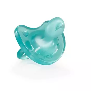 Chicco Пустышка силиконовая от 6 до 12 месяцев, голубая, 1 шт. (Chicco, Physio Soft)