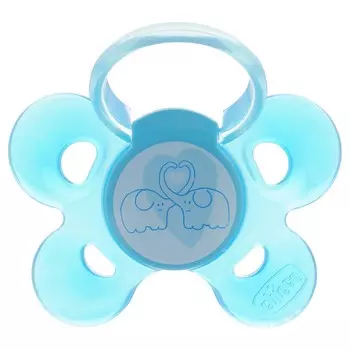 Chicco Пустышка силиконовая "Слоники" от 6 до 12 месяцев, 1 шт. (Chicco, Physio Comfort)