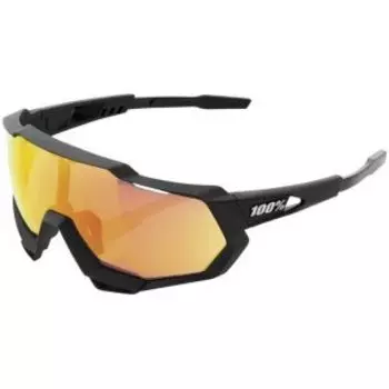 Очки велосипедные 100% Speedtrap Soft Tact, спортивные, Black / HIPER Red Multilayer Mirror Lens, 61023-412-01