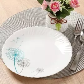 Тарелка обеденная, стеклокерамика, 24 см, круглая, Одуванчик, Daniks, LHP95