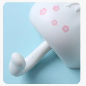 Cute Wall Coat Hook Lucky Bag Cat Shape Punch Free Self Adhesive Decorative Coat Hook for Hanging розовый