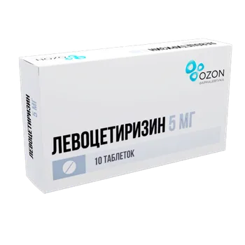 Левоцетиризин 5 мг, 10 шт, таблетки покрытые пленочной оболочкой