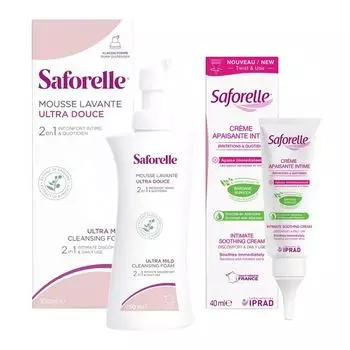 1X Пенка для интимной гигиены ультра-мягкая Saforelle/Сафорель 250мл + 1X Крем-эмолент для интимной зоны увлажняющий Saforelle/Сафорель фл. 40мл