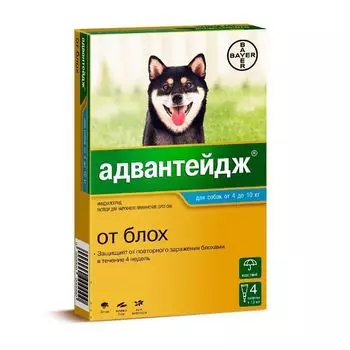 Адвантейдж капли для собак весом от 10 до 25кг пипетка 2,5мл 4шт