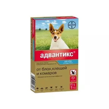 Адвантикс 100 капли на холку для собак 4-10кг 1,0млх1шт