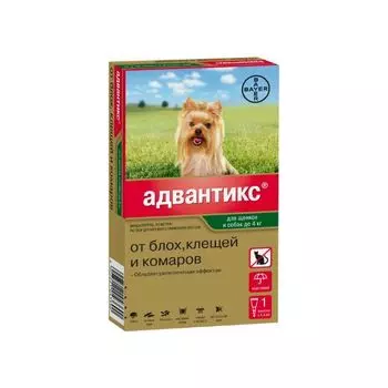 Адвантикс 40 капли на холку для собак до 4кг 0,4млх1шт