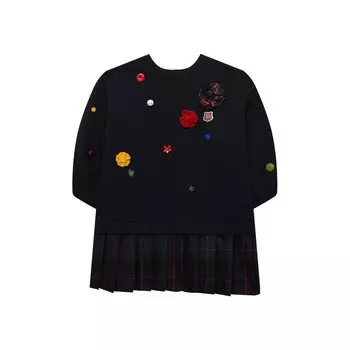 Платье из хлопка и шерсти Dolce &amp; Gabbana
