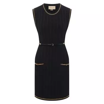 Платье из шерсти и хлопка Gucci