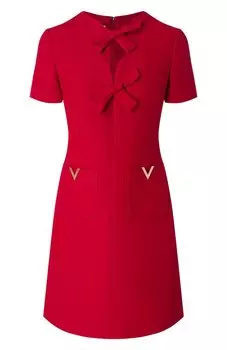 Платье из шерсти и шелка Valentino