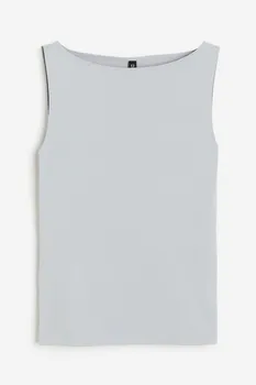 Топ H&M Boat-neck Sleeveless, светло-серый