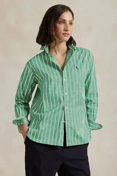 Хлопковая рубашка Polo Ralph Lauren, зеленый