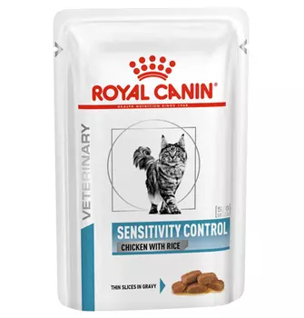 Royal Canin Sensitivity Control Chicken &amp; Rice / Ветеринарный влажный корм (Консервы-Паучи) Роял Канин Сенситивити Контрол для кошек Пищевая аллергия и непереносимость с Курицей и рисом (цена за упаковку)