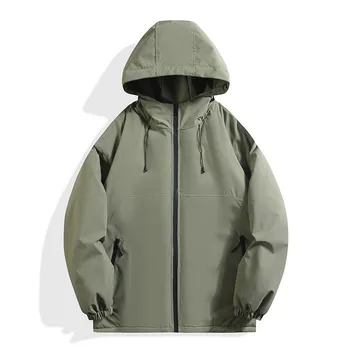 New Cotton Clothes Men s Winter Thickened Warm Tooling Couple Cotton Clothes Jacket Hooded Windproof Jacket Cotton S чёрный