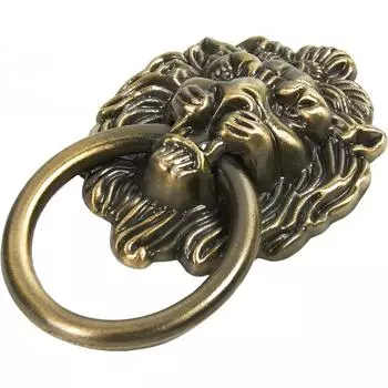 Ручка-кнопка мебельная Lion 40х50 мм, цвет бронза