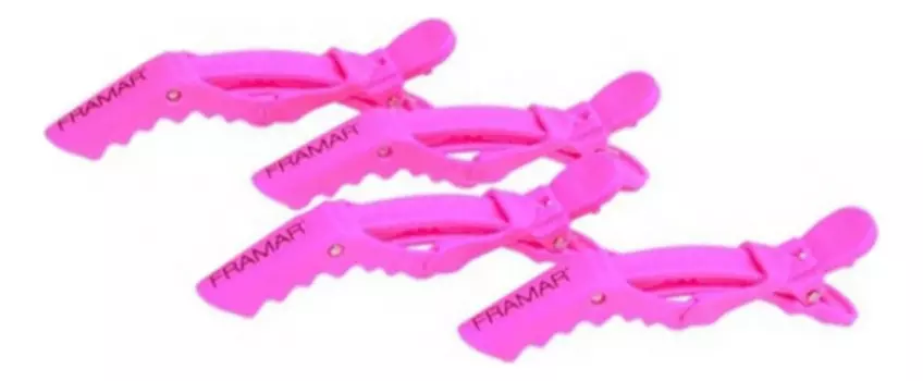 Зажим с прорезиненным покрытием Rubberized Jaw Clip 4шт (розовый)