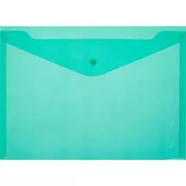 Папка-конверт Attache КНК 180 на кнопке А4 зеленая 0,18 мм