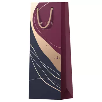 Пакет подарочный MESHU "Abstraction.Marsala" 12*36*8,5 см, матовое ламинирование, отд.фольгой, под б