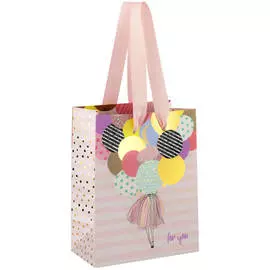 Пакет подарочный MESHU "Baloons" 11*14*6,5 см, отд. фольгой, матовая ламинация