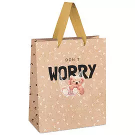 Пакет подарочный MESHU "Don't worry" 18*23*10 см