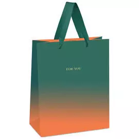 Пакет подарочный MESHU "Duotone. Turquoise-orange gradient" 18*23*10 см