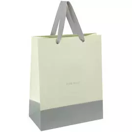 Пакет подарочный MESHU "Duotone.Yellow-grey" 26*32*12 см, отд. фольгой, матовая ламинация