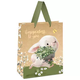 Пакет подарочный MESHU "Happiness to you" 11*14*6,5 см