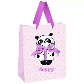 Пакет подарочный MESHU "PandaGift_Pink" 18*23*10 см