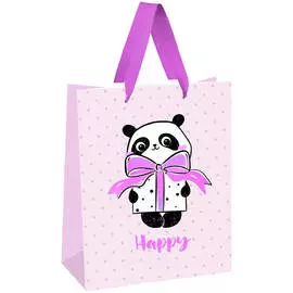 Пакет подарочный MESHU "PandaGift_Pink" 26*32*12 см