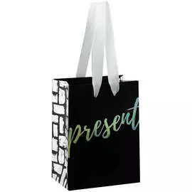 Пакет подарочный MESHU "Present black" 11*14*6,5 см