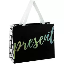 Пакет подарочный MESHU "Present black" 32*26*12 см