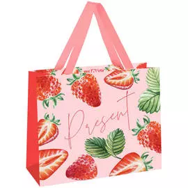 Пакет подарочный MESHU "Strawberry" 32*26*12 см