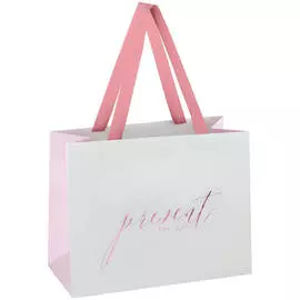 Пакет подарочный MESHU "Tender present pink" 23*18*10 см , отд. фольгой, матовая ламинация