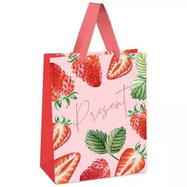 Пакет подарочныйMESHU "Strawberry" 11*14*6,5 см