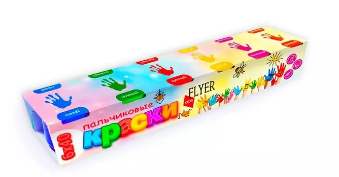 Пальчиковые краски kids 6 цветов 40 мл
