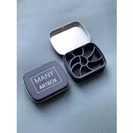 Палетка для красок "Ракушка" 6х5 см, цвет черный, пластик черный