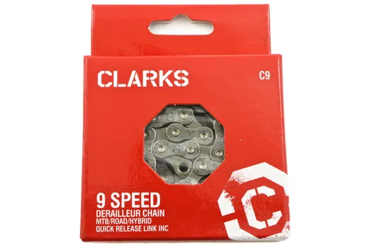 Цепь C9 CLARK'S 9 cкоростей, замок (серебристый)