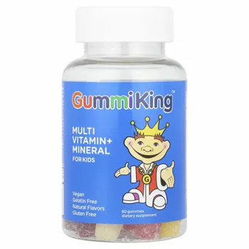GummiKing, мультивитамины и микроэлементы для детей, со вкусом клубники, апельсина, лимона, винограда, вишни и грейпфрута, 60 жевательных таблеток