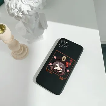 Чехол для телефона Genshin Xiao Hutao для iPhone 11 12 13 Pro Max X XR XS Max 6 6S 7 8 Plus SE 2022, жидкий квадратный цветной чехол для телефона iPhone 13