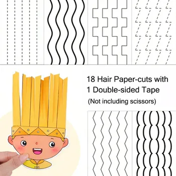 18pcs/Set Creative Haircut Craft Kit DIY Paper Cutting Set For Barber Pretend Play, Art Projects,Scrapbooking Pink разноцветный