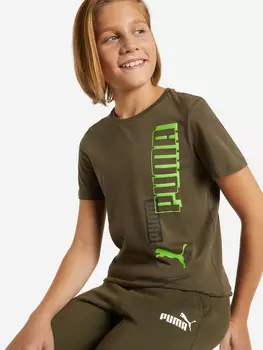 Футболка для мальчиков PUMA Alpha, Зеленый, размер 129-140
