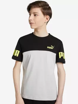 Футболка для мальчиков PUMA Power Colorblock, Серый, размер 140