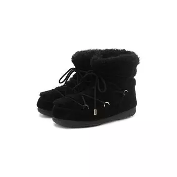 Замшевые ботинки Yves Salomon x Moon Boot с отделкой из овчины Yves Salomon