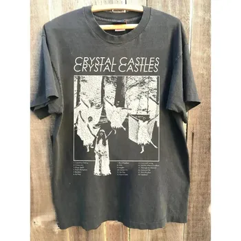 Мужская повседневная футболка с принтом Crystal Castles Fashion с круглым вырезом и коротким рукавом, женская уличная футболка S
