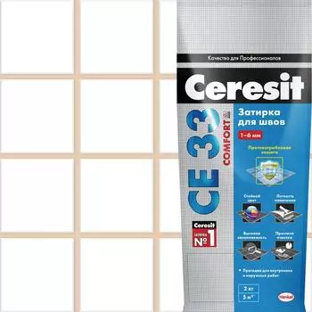 Затирка цементная Церезит CE 33 Comfort цвет натуральный 2 кг