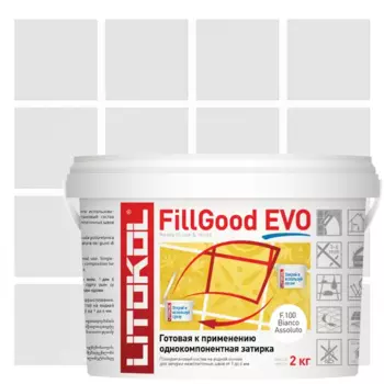 Затирка полиуретановая Litokol Fillgood Evo F100 цвет белый 2 кг