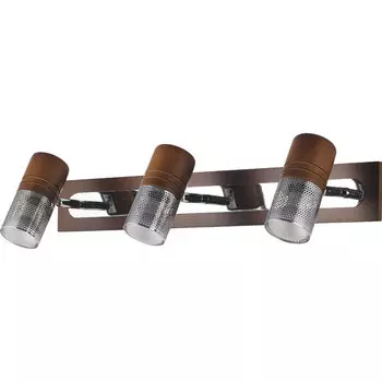 Светильник спот N-Light N-Light 6203 6203B/3E14 chrome + brown wood