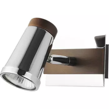 Светильник спот N-Light N-Light 6205 6205A/1GU10 chrome + brown wood