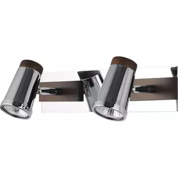 Светильник спот N-Light N-Light 6205 6205A/2GU10 chrome + brown wood