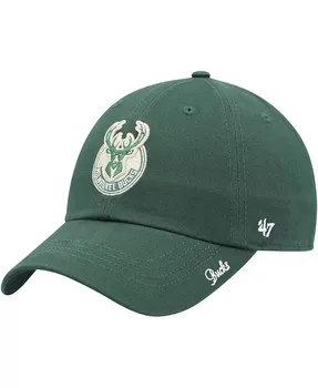 Женская регулируемая кепка с логотипом Hunter Green Milwaukee Bucks Miata Clean Up '47 Brand, зеленый